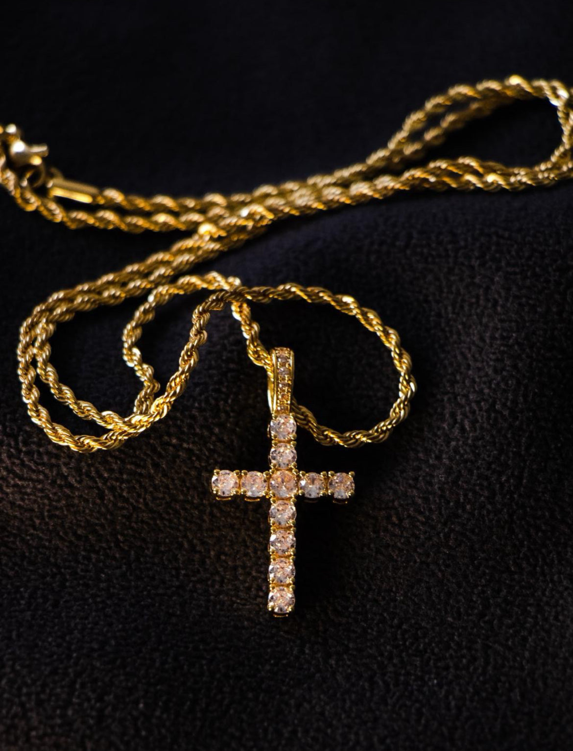 Rope + Tennis Cross Pendant
