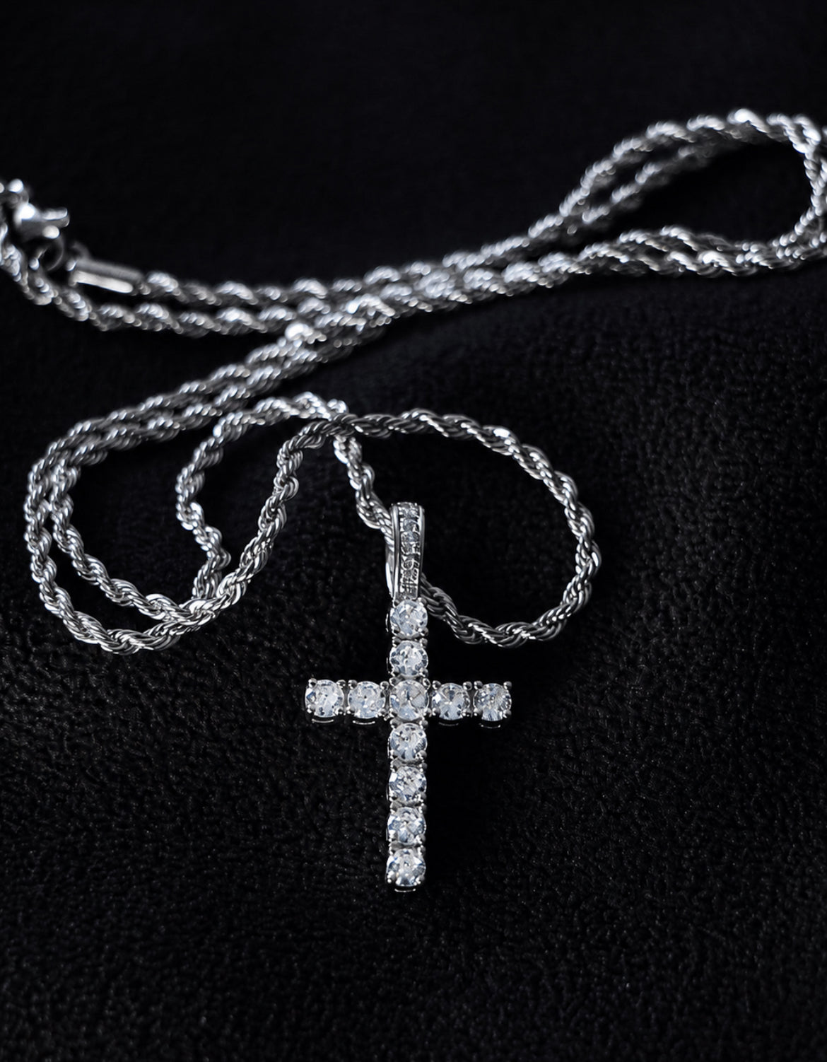 Rope + Tennis Cross Pendant